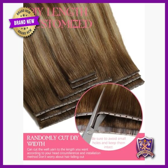 16in Human Hair Extensions, Glueless Micro Bead Tape, 31.5\